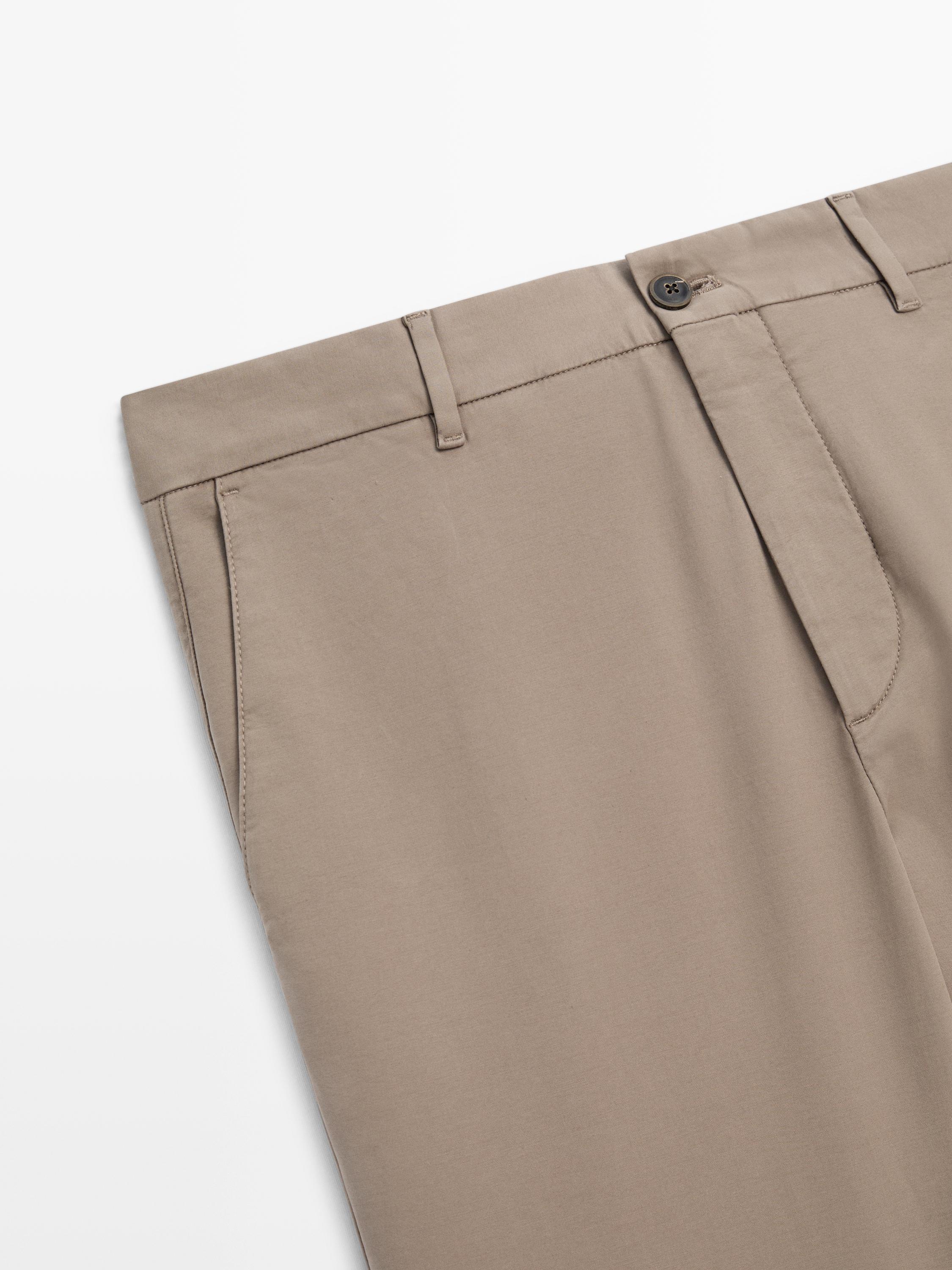 Slim fit cotton trousers